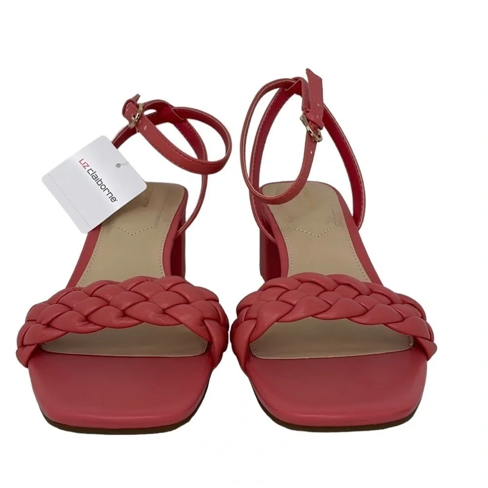 LIZ CLAIBORNE SANDALS NWT Pink Open Toes Strappy Braided 9.5 9 1/2